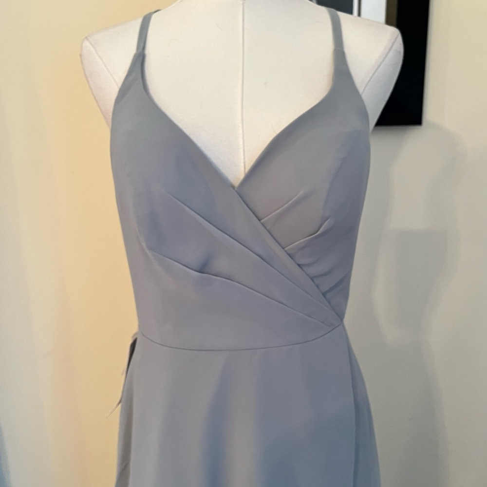 Azazie Davis Dolphin Grey Maxi Dress - Picture 6 of 8
